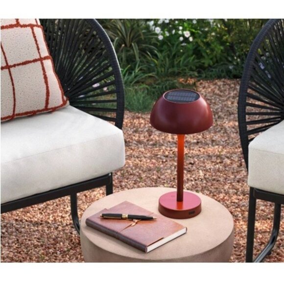 Threshold™ Solar and Rechargeable USB LED Outdoor Table Lamp, Maroon - Picture 3 of 13